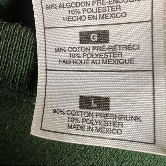 Vintage Embroidered Hunters Sweatshirt Medium Green Duck Buck Beer Bag Tag Brag - Picture 10 of 10